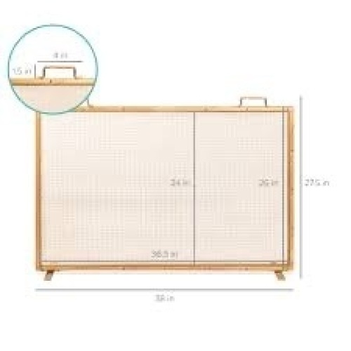 Single Panel Handcrafted Steel Mesh Fireplace Screen w/ Handles - 38x27in - Lot 2141