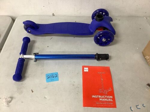 Kids Mini Kick Scooter Toy w/ Colorful Light-Up Wheels, Adjustable T-Bar - Lot 2162