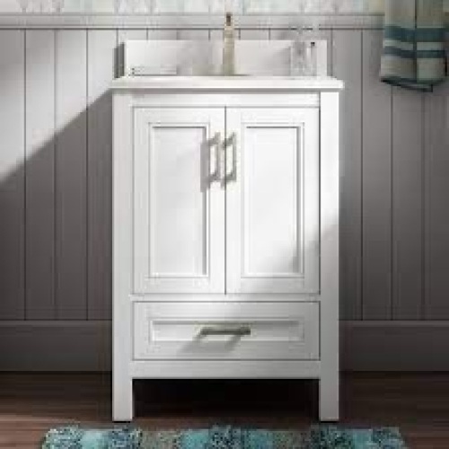 DAMAGED 24-in White Single Sink Bathroom Vanity - Lot 2238
