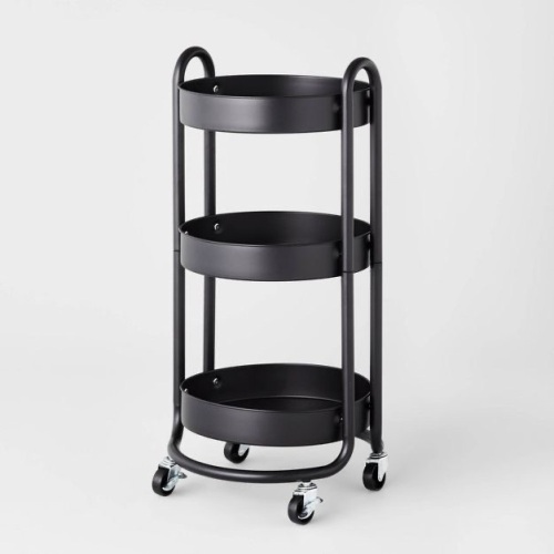 3 Tier Round Metal Utility Cart - Lot 2255