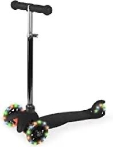 Kids Mini Kick Scooter Toy w/ Colorful Light-Up Wheels, Adjustable T-Bar - Lot 2374