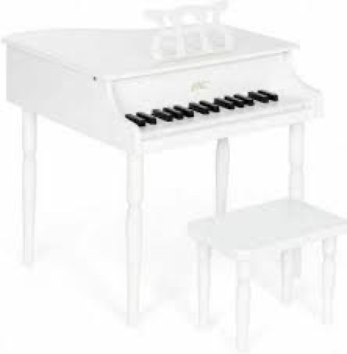 Kids Mini Wooden Grand Piano w/ Lid, Bench, Music Rack, Song Book, Stickers - Lot 2385