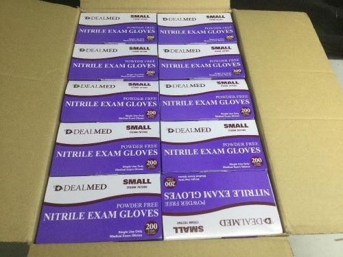 DealMed Nitrile Exam Gloves, 200 Ct, Small, Case of 10 - New - Lot 261