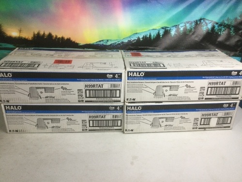 Lot of (4) HALO H99RTAT, 4" Housing Non-IC, Air-Tite Shallow Ceiling Remodel 120V Line Voltage - New/Unopened  - Lot 349
