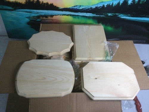 Demis Wood Plaques, 36 Pieces, 4 Shapes, 9 x 11 - New - Lot 802