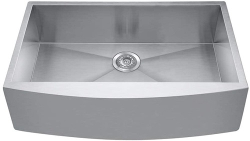 BATH MASTER Apron Farmhouse 33" Stainless Steel Single Bowl Undermount Drop In Bar Sink with Drain Strainer - Appears New with Damage  - Lot 183