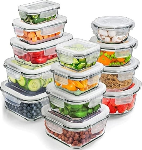 Prep Naturals 13 Piece Glass Storage Containers with Lids - New - Lot 434