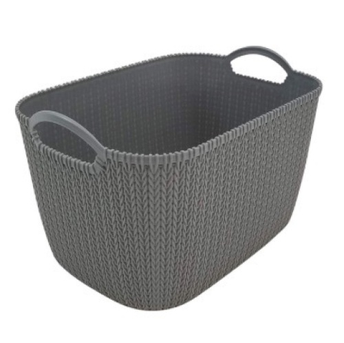 Homz Large Decorative Rattan Storage Bins, Grey, 12 Pack - New  - Lot 871