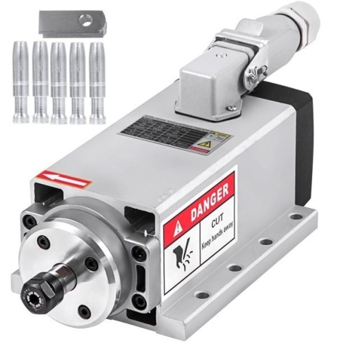 VEVOR 1.5KW Square Air Cooled Spindle Motor ER11 Collect 24000RPM 220V for CNC Router Engraving Milling Machine - Appears New   - Lot 611