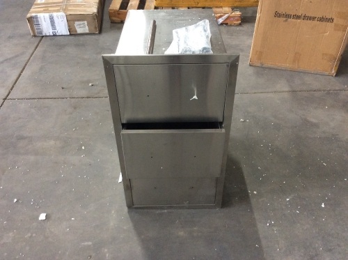 30"x17" Outdoor Kitchen / Bbq Island Stainless Steel Triple Storage Drawers - Appears New with Cosmetic Damage - Lot 392