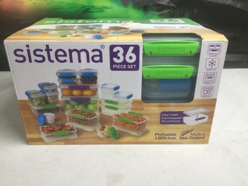 Sistema 36 Piece Food Storage Containers with Locking Lids - New/Unopened - Lot 636