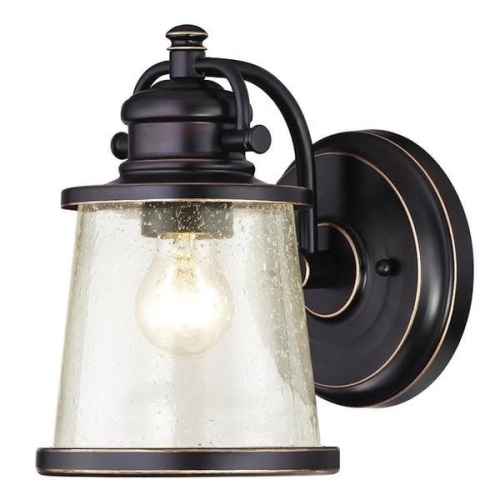 Lot of (3) Westinghouse Emma Jane Outdoor Wall Fixture, Clear Seeded Glass, Amber Bronze Finish with Highlights - Appear New - Lot 400