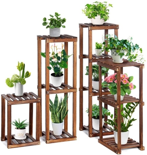 TOOCA Wood Plant Stand Indoor, 4-Piece-Set 16"/27"/35"/38" - Appears New   - Lot 877