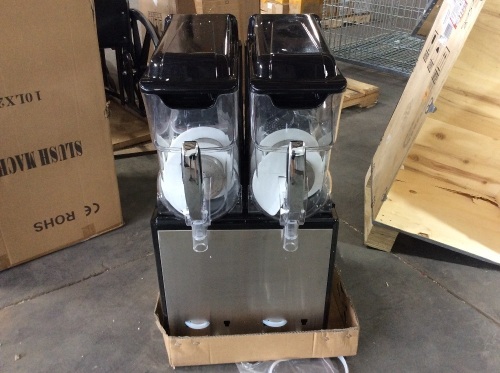 VEVOR Commercial Slush Frozen Drink Machine 2 Tanks 20L - Appears New with Damage, Untested - Lot 173