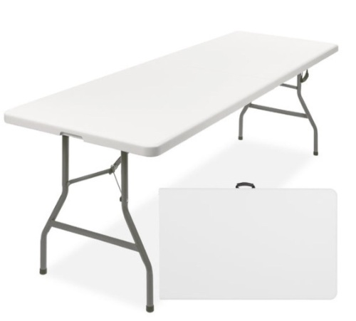 8ft Portable Folding Plastic Dining Table w/ Handle, Lock - Lot 6