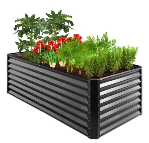 Outdoor Metal Raised Garden Bed for Vegetables, Flowers, Herbs - 6x3x2ft, Gray - Lot 34