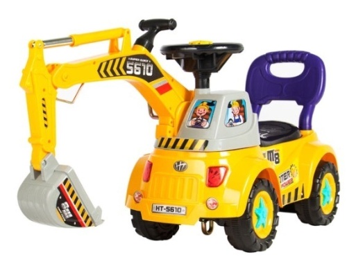 Kids Excavator Ride-On, Foot-to-Floor Construction Toy Truck w/ Garden Set - Lot 36