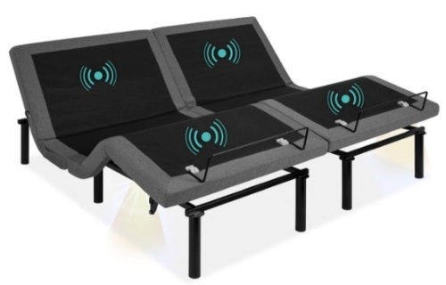Adjustable Bed Base with Massage, Remote, USB Ports, Split King - Lot 48