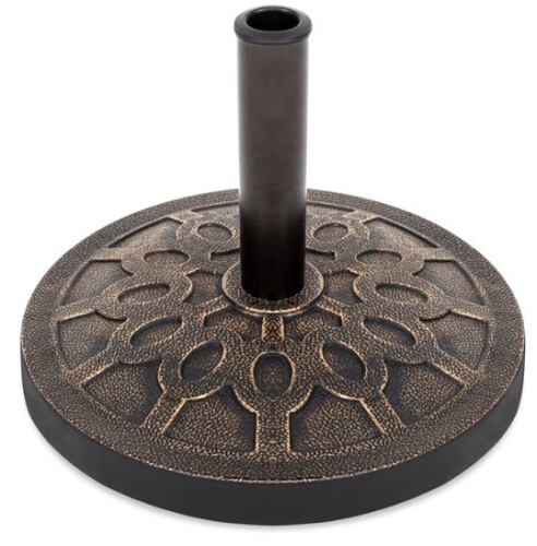 18in Round Patio Umbrella Base Stand w/ Rustic Finish - Lot 62
