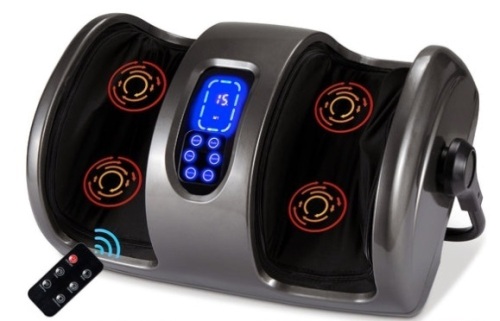 Reflexology Shiatsu Foot Massager w/ High-Intensity Rollers, Remote Control, Gray - Lot 70