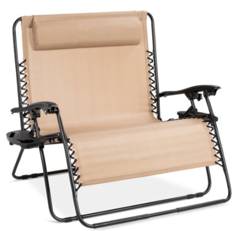 2-Person Double Wide Zero Gravity Chair Lounger w/ Cup Holders, Headrest - Lot 86