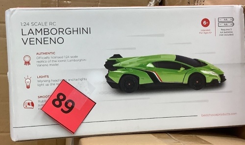 1/24 Kids RC Lamborghini Veneno Racing Car Toy w/ Lights, Shock Suspension - Lot 89