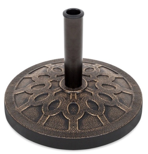 18in Round Patio Umbrella Base Stand w/ Rustic Finish - Lot 94