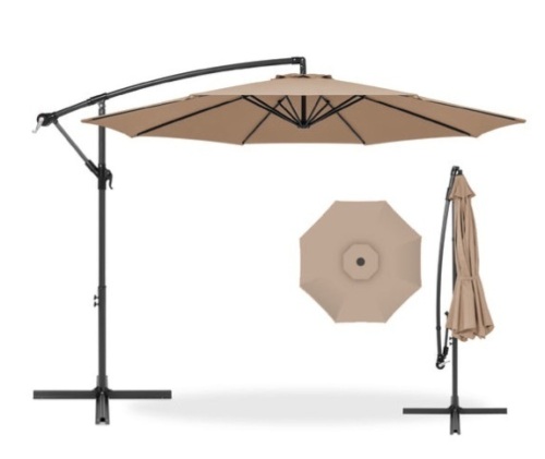 Offset Hanging Patio Umbrella - 10ft, Tan - Lot 97