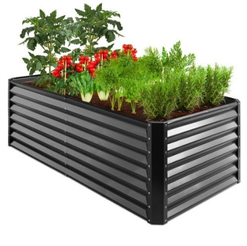 Outdoor Metal Raised Garden Bed for Vegetables, Flowers, Herbs - 6x3x2ft, Gray - Lot 106