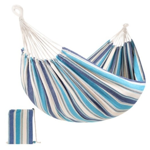 2-Person Brazilian-Style Double Hammock w/ Portable Carrying Bag, Ocean - Lot 108