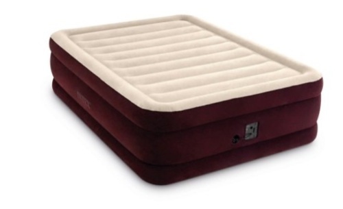 Intex Dura-Beam Extra Maroon 20 inch Queen Air Mattress with Built-in Pump - Lot 110