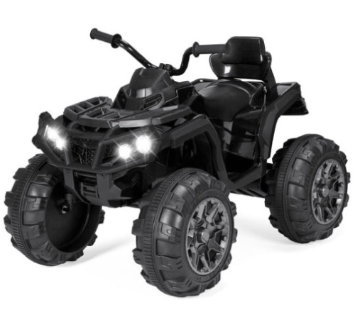 12V Kids Ride-On 4-Wheeler Quad ATV Car w/ 3.7mph Max, Bluetooth, Headlights, Black - Lot 117