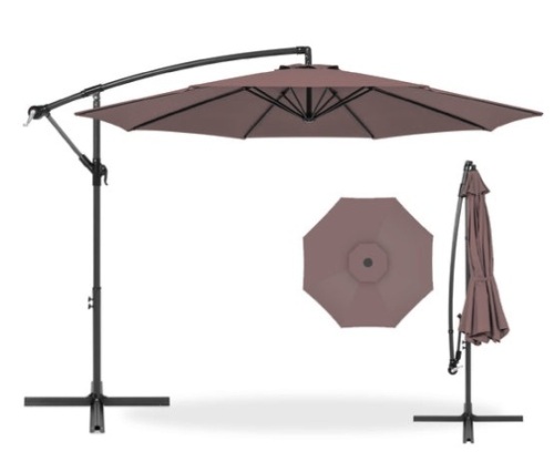 Offset Hanging Patio Umbrella - 10ft, Deep Taupe - Lot 131