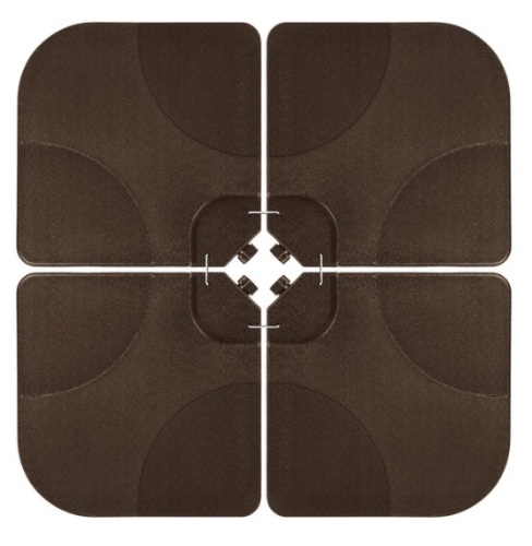 4-Piece Cantilever Offset Patio Umbrella Stand Square Base Plate Set, Brown - Lot 147