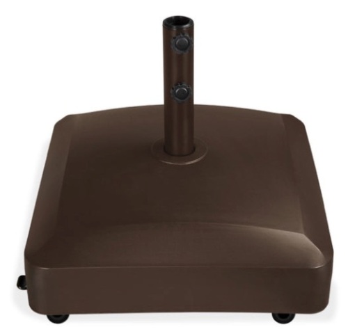Fillable Mobile Umbrella Base Stand w/ 4 Wheels, 2 Locks, 137lb Capacity, Bronze - Lot 149