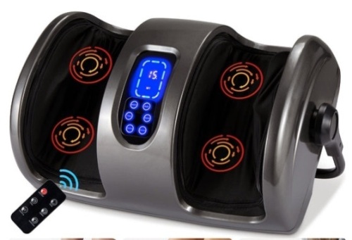 Reflexology Shiatsu Foot Massager w/ High-Intensity Rollers, Remote Control, Gray - Lot 160