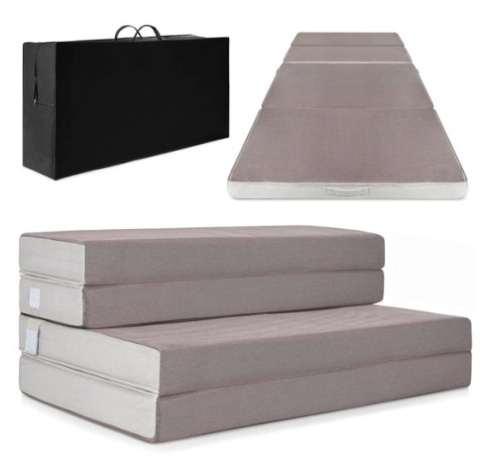 Folding Portable Mattress Topper w/ Plush Foam - 4in, Full - Lot 171