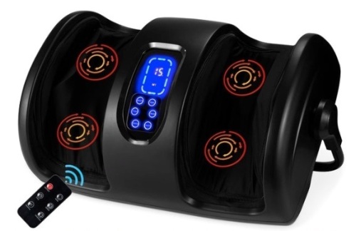Reflexology Shiatsu Foot Massager w/ High-Intensity Rollers, Remote Control, Satin Black - Lot 174