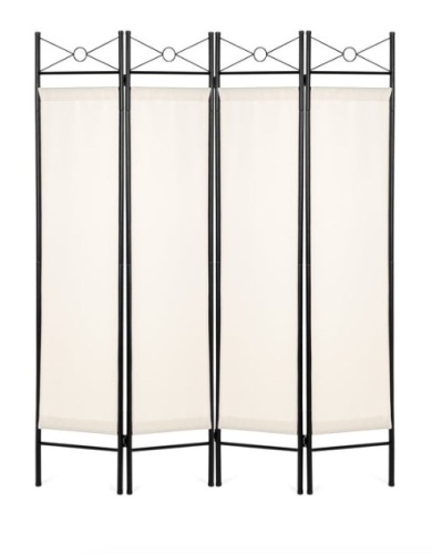 4-Panel Folding Privacy Screen Room Divider Decoration Accent, 6ft, White - Lot 191