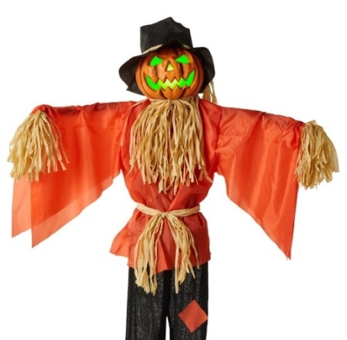 Husker The Corn Keeper Animatronic Scarecrow Halloween Decor w/ LED Eyes - Lot 212