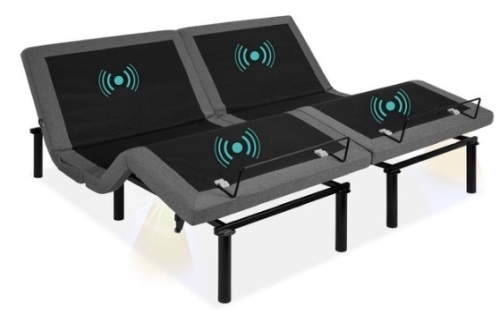 Adjustable Bed Base with Massage, Remote, USB Ports, Split King - Lot 222