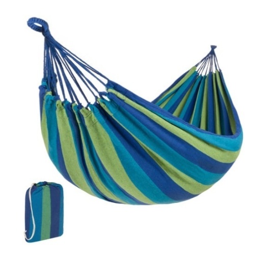 2-Person Brazilian-Style Double Hammock w/ Portable Carrying Bag, Blue  - Lot 224