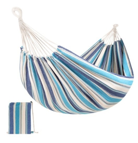 2-Person Brazilian-Style Double Hammock w/ Portable Carrying Bag, Ocean - Lot 225