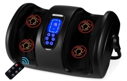 Reflexology Shiatsu Foot Massager w/ High-Intensity Rollers, Remote Control, Satin Black - Lot 234