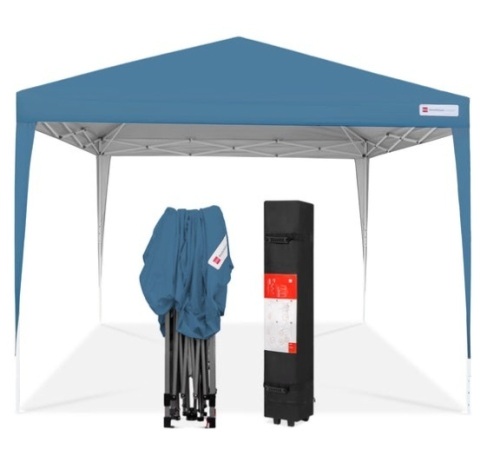 Outdoor Portable Pop Up Canopy Tent w/ Carrying Case, 10x10ft, Blue - Lot 265