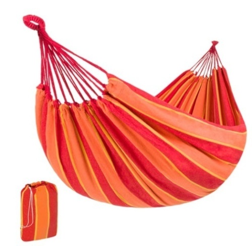 2-Person Brazilian-Style Double Hammock w/ Portable Carrying Bag, Orange - Lot 290