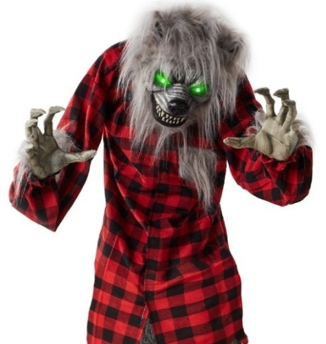 Howling Hudson Standing Animatronic Werewolf w/ Sounds, LED Eyes - 5ft - Lot 304