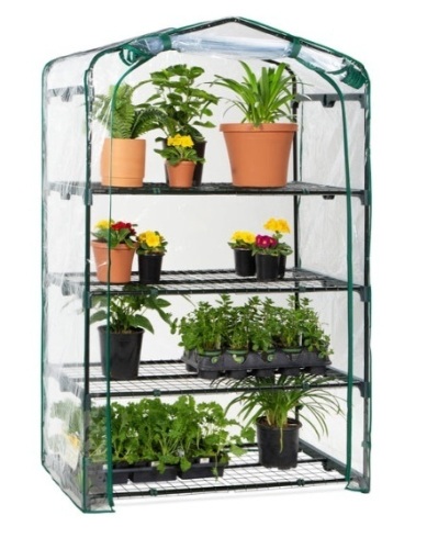 4-Tier Mini Portable Indoor Outdoor Greenhouse w/ Steel Shelves - 40in - Lot 317