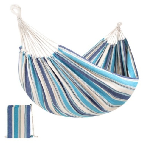 2-Person Brazilian-Style Double Hammock w/ Portable Carrying Bag, Ocean - Lot 321