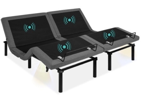 Adjustable Bed Base with Massage, Remote, USB Ports, Split King - Lot 125